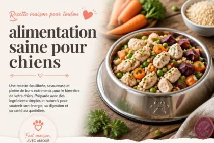 Alimentation saine du chien avec repas complet et eau fraîche