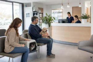 Accueil d’un établissement de soins vétérinaires