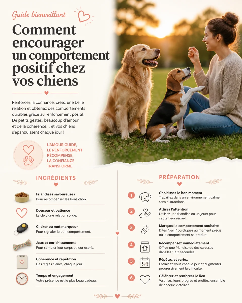 Chiens affichant un comportement positif au parc.