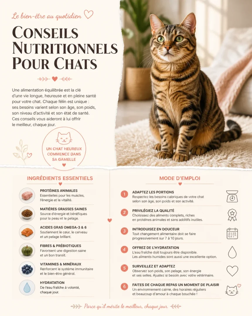 Nutrition du chat avec une alimentation complète adaptée à ses besoins