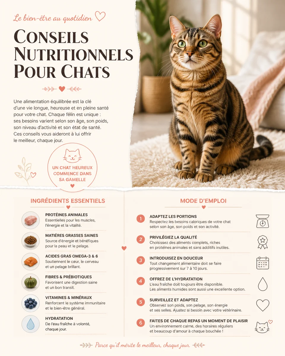 Nutrition du chat avec une alimentation complète adaptée à ses besoins