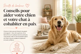 Chien et chat cohabitant en paix à la maison avec conseils pratiques