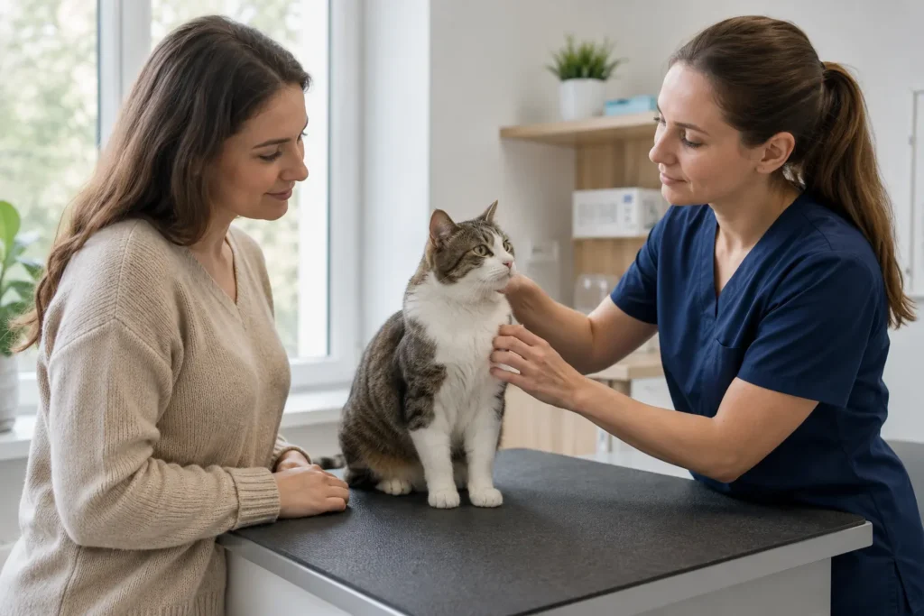 Observation douce du pelage et des griffes d’un chat