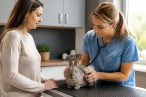 Consultation d’un petit animal chez un vétérinaire NAC