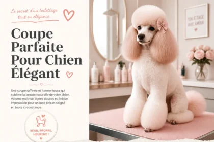 Chien élégant avec une coupe parfaite, stylisé et bien coiffé.