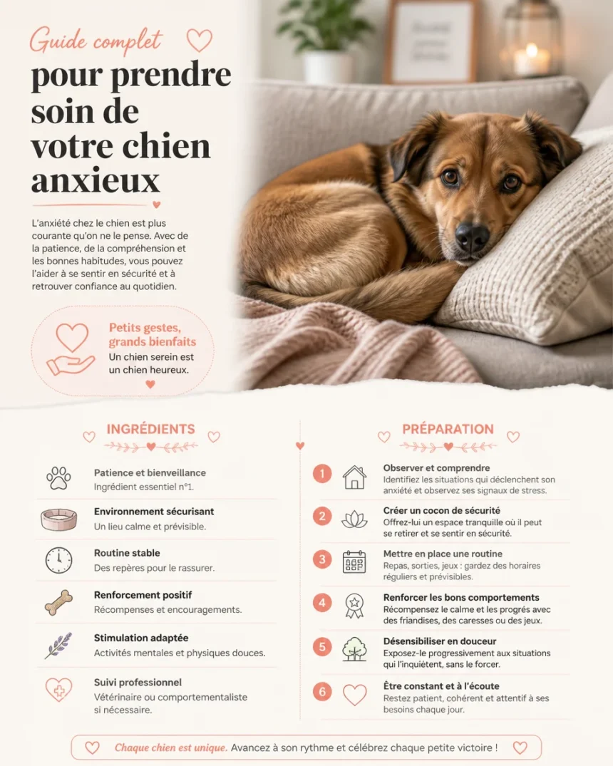 Chien anxieux se reposant dans un espace calme et sécurisé