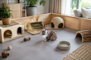 Habitat sécurisé et enrichi pour un petit animal