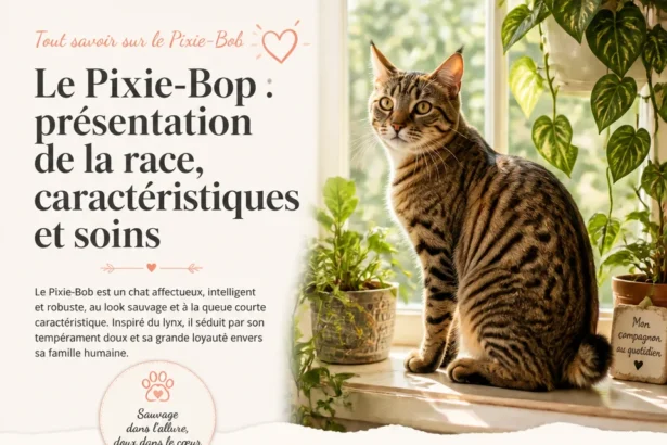 Un chat Pixie-Bop avec ses caractéristiques uniques et ses soins essentiels.