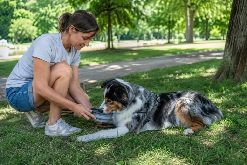 Harnais correctement ajusté et laisse fixe sécurisée pour chien