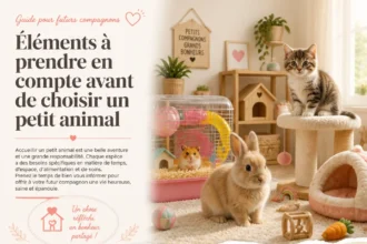Petit animal de compagnie avec conseils essentiels pour bien s'en occuper.