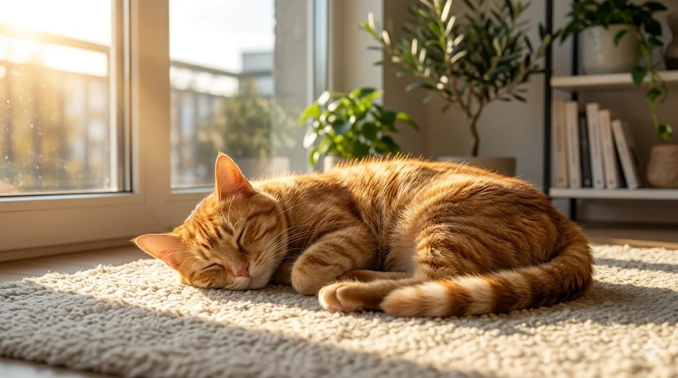 Un chat endormi paisiblement sur un coussin moelleux