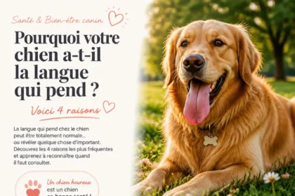 Chien avec la langue qui pend, illustrant les raisons de ce comportement.