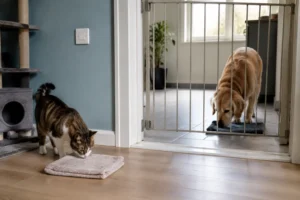 Espaces et ressources séparés pour un chien et un chat