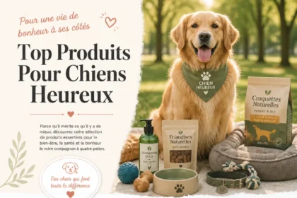 Produits pour chiens heureux et sains, jouets, nourriture et accessoires essentiels.