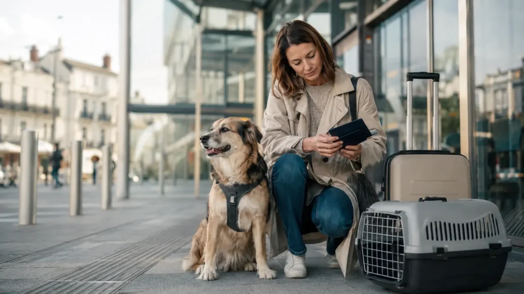 Hébergement préparé pour accueillir un chien en voyage