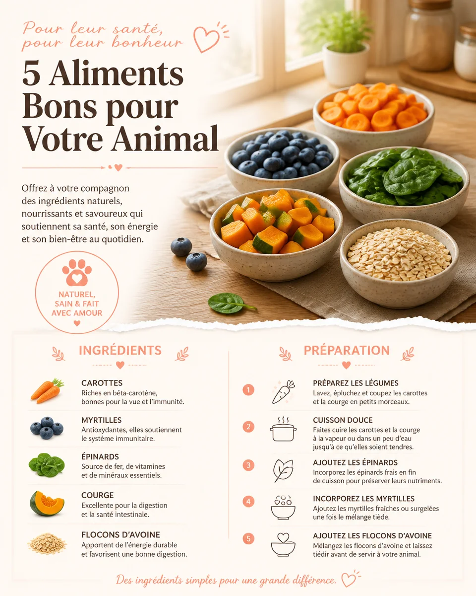 5 aliments bons pour la santé de votre animal de compagnie