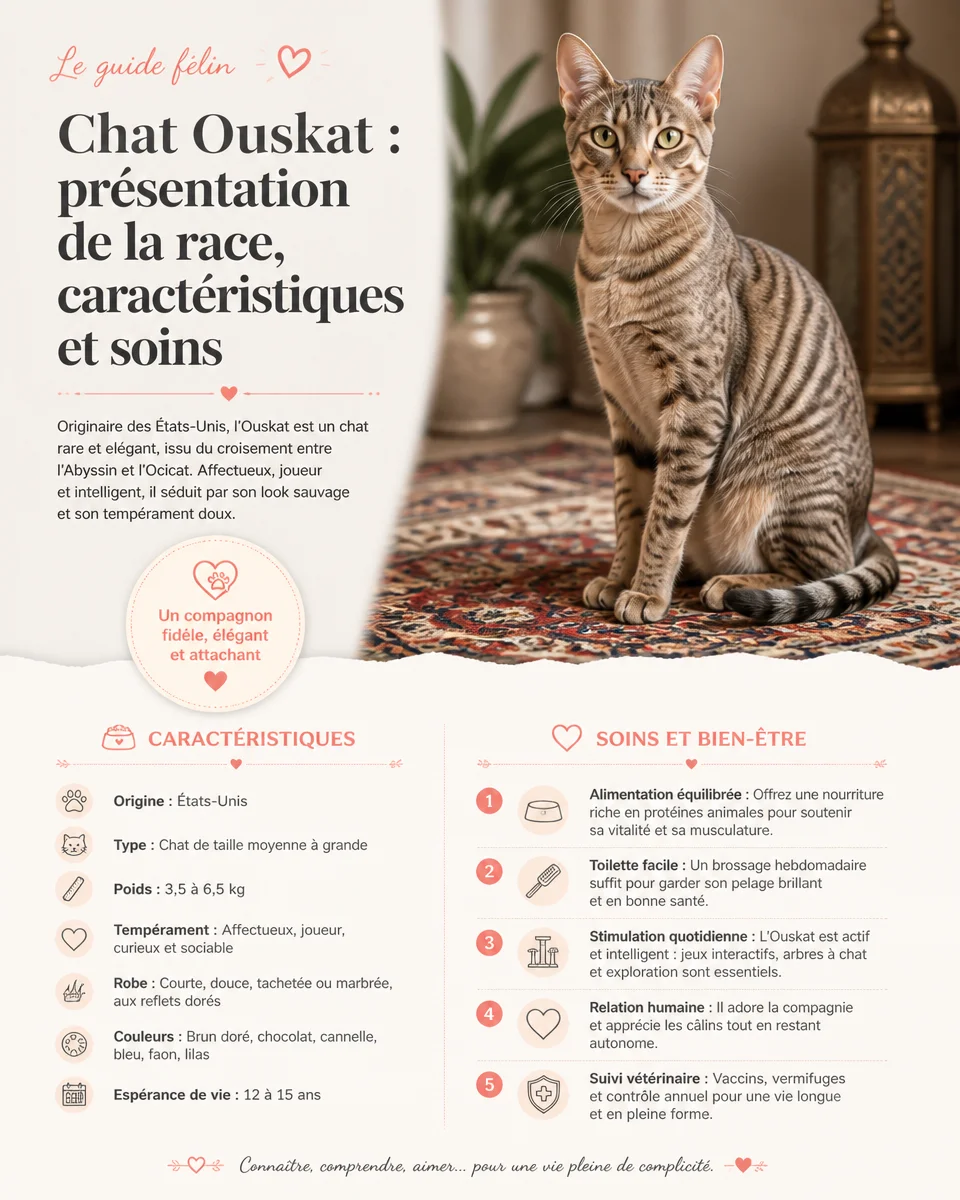 Chat Ouskat : caractéristiques et soins pour cette race fascinante