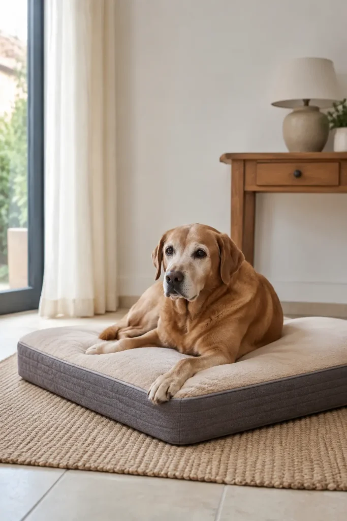 Lit pour chien et chat adapté à leurs besoins dans un intérieur confortable