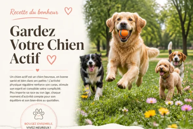 Activité physique du chien pendant une promenade adaptée