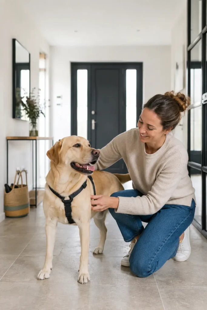 Chien reposant sur un couchage lavable adapté à sa taille