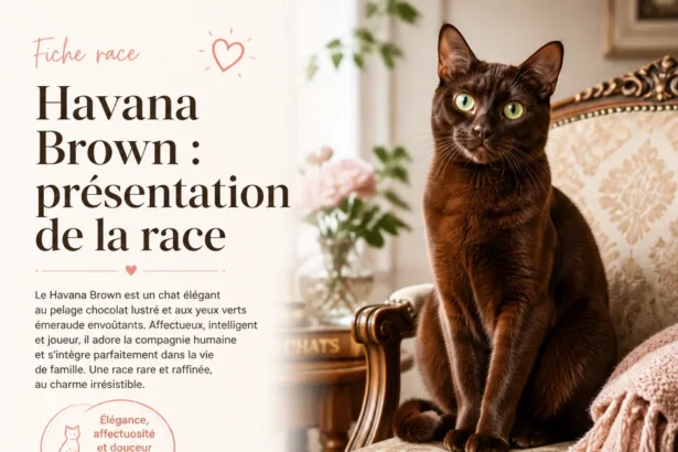 Chat Havana Brown au pelage brun et aux yeux fascinants.