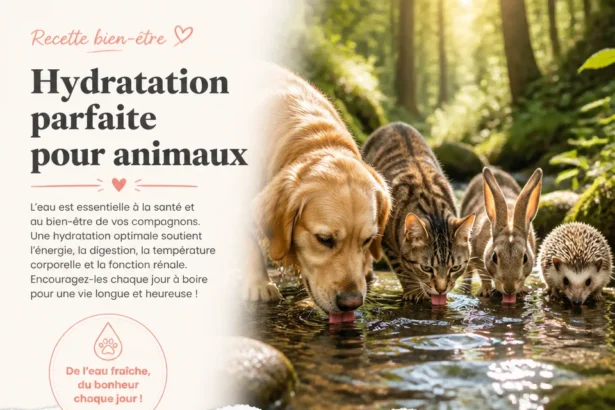 Animaux en pleine santé grâce à une hydratation adéquate.