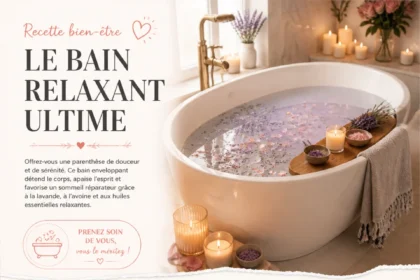 Image d'un bain relaxant ultime avec bougies et fleurs pour la détente