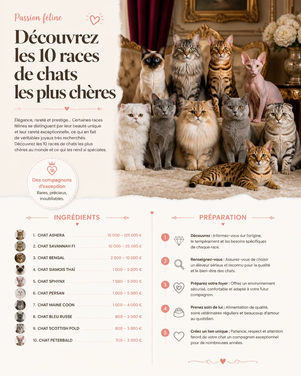 Races de chats les plus chères avec leurs caractéristiques uniques.