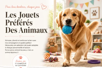 Animaux jouant avec des jouets adaptés pour leur bien-être