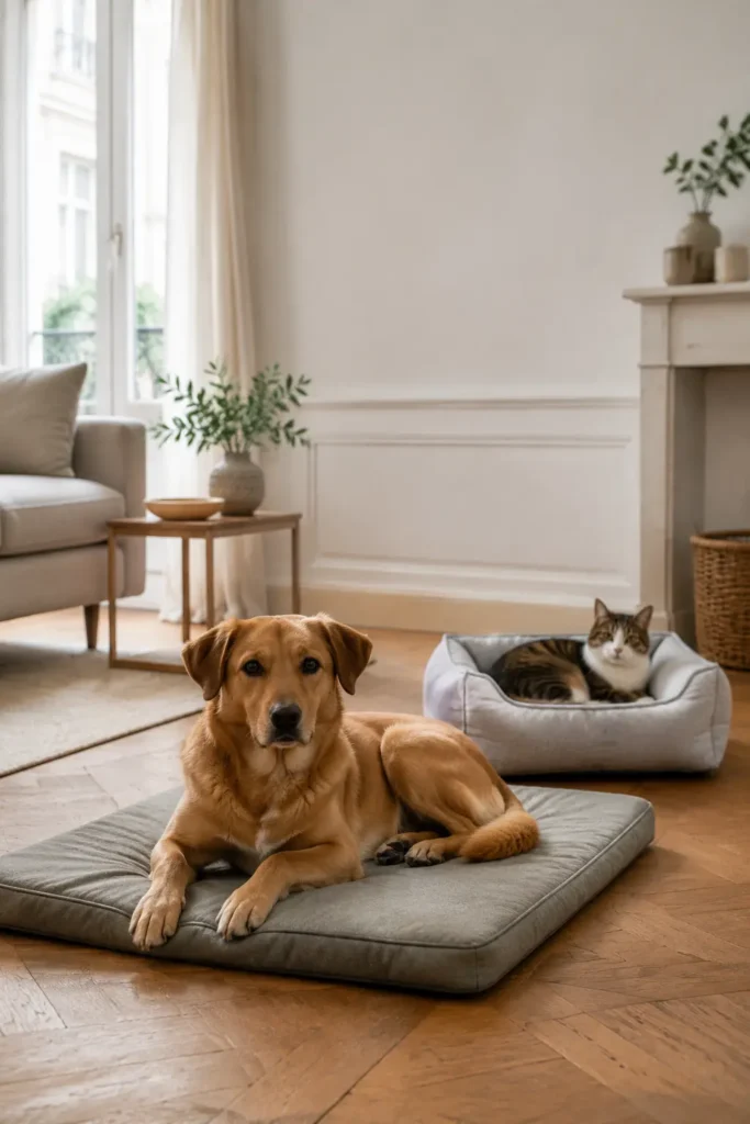 Couchage lavable pour animaux avec housse amovible