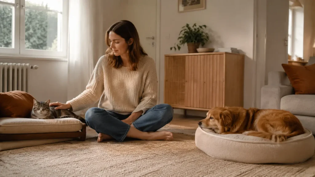 Chat se retirant dans un espace calme sans être dérangé