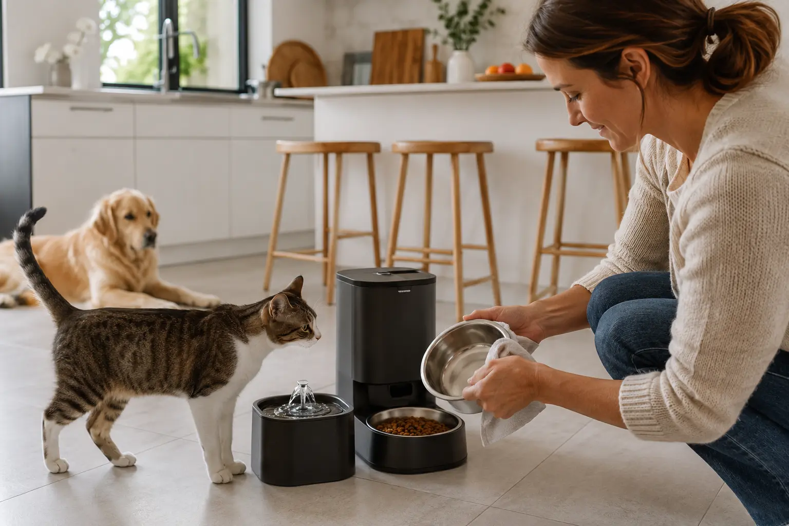 Accessoires connectés pour les repas des animaux en 2026.