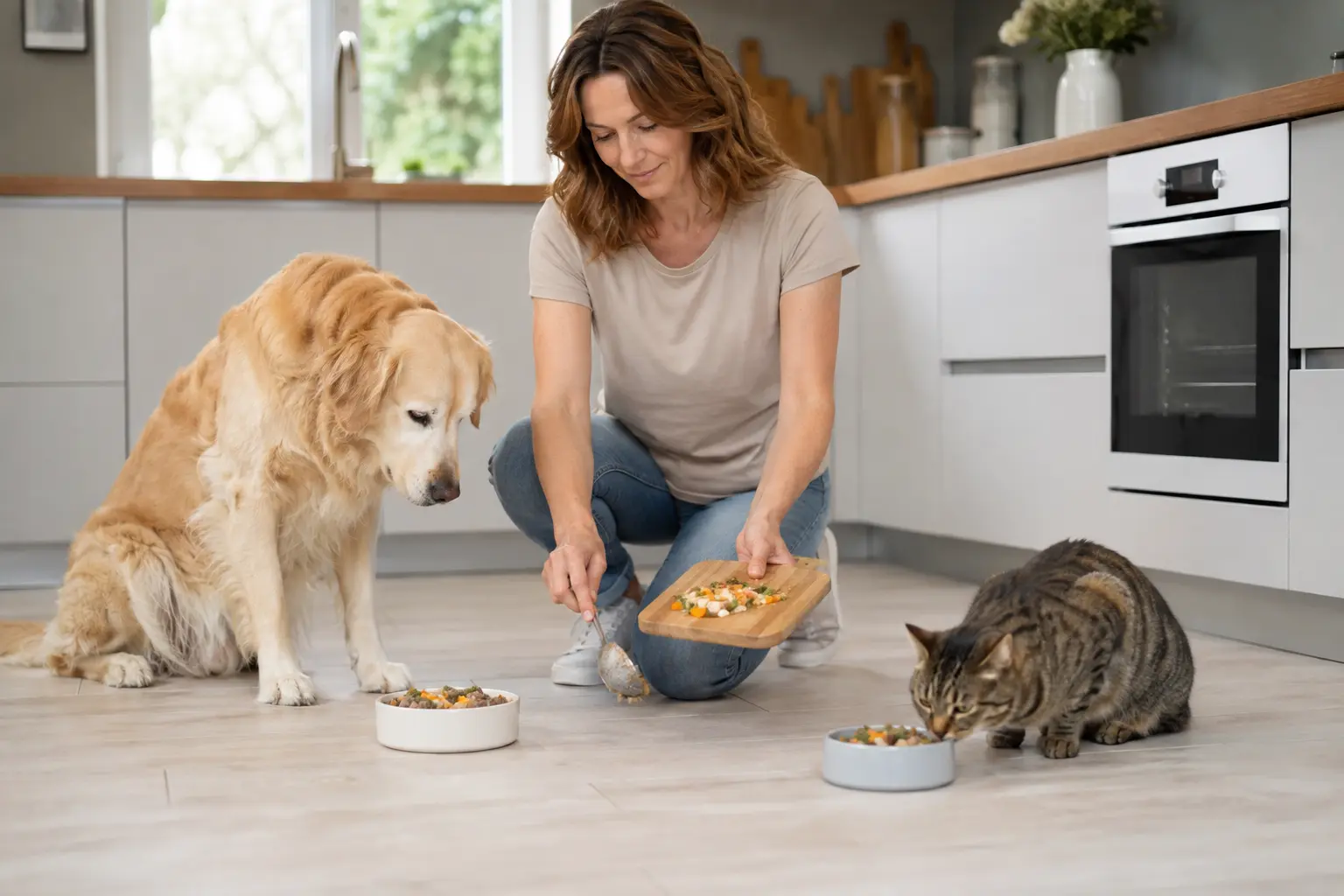 Alimentation naturelle du chien et du chat préparée avec précaution