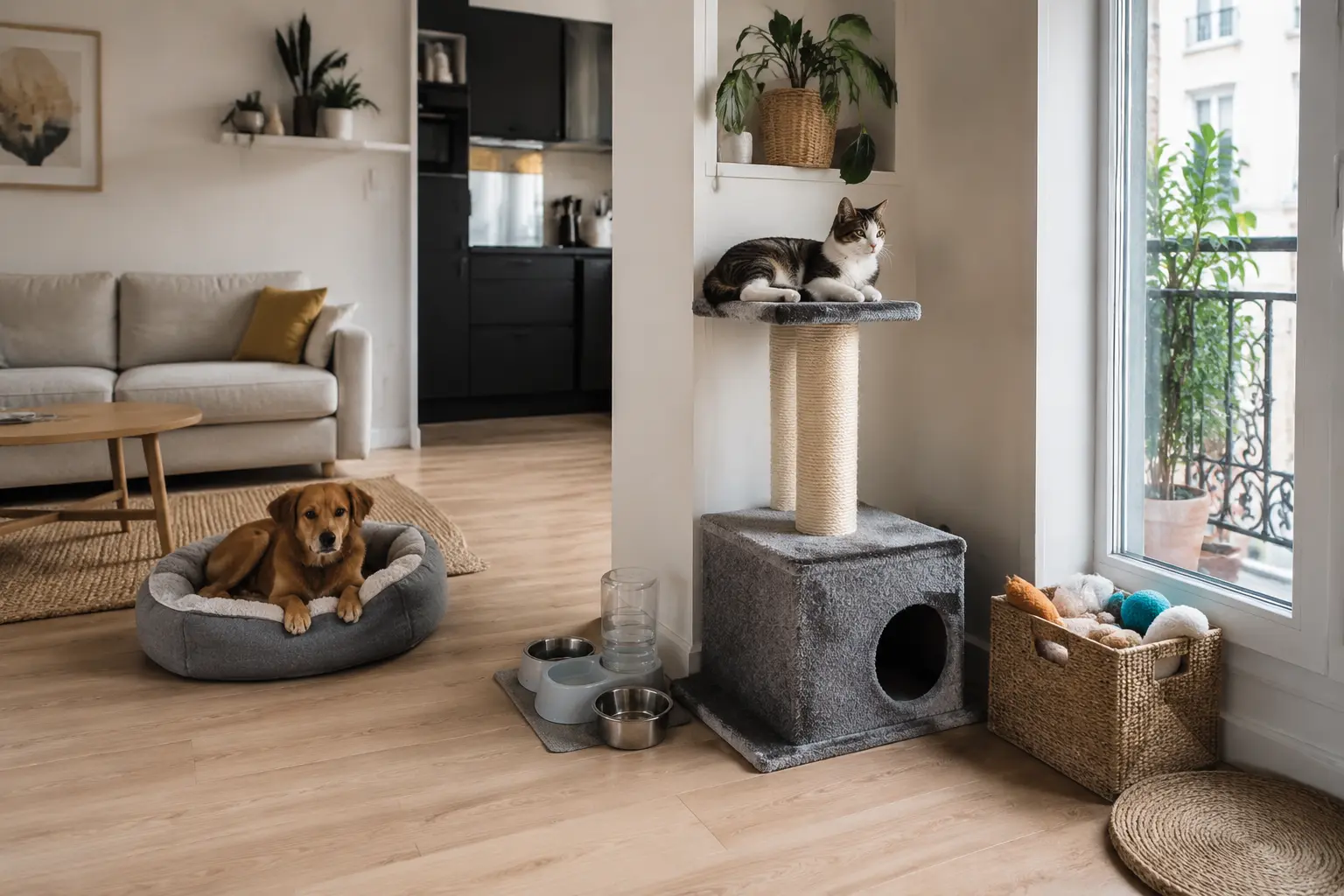 Vivre avec un animal en appartement dans un espace adapté