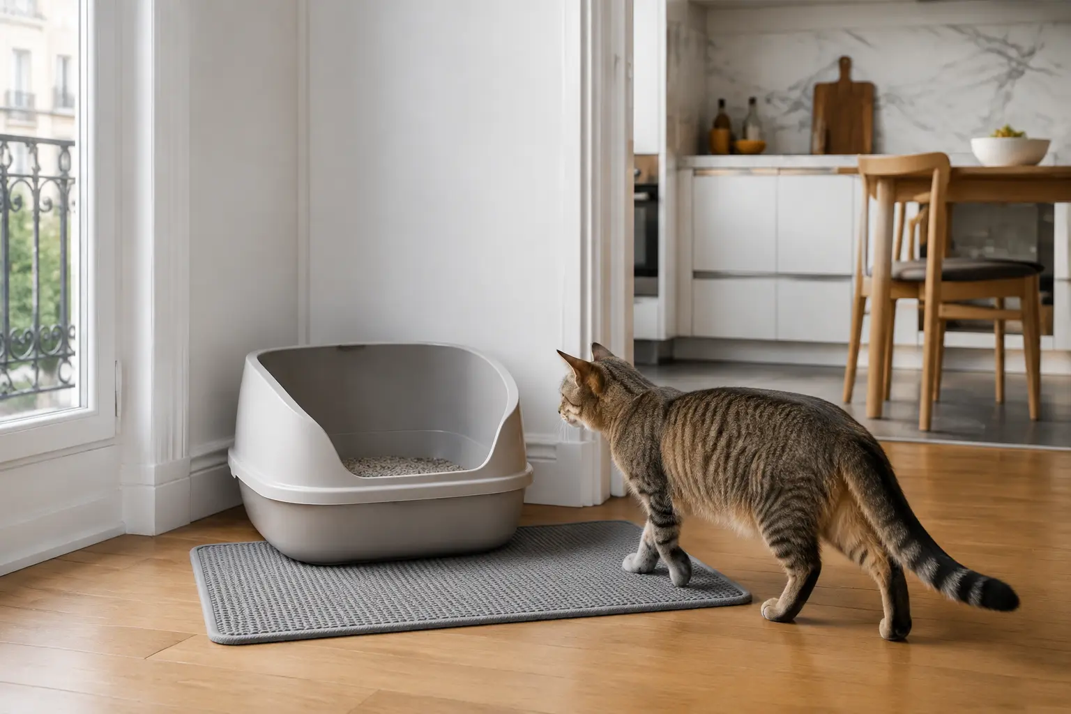 Différents types de bacs à litière pour chat.
