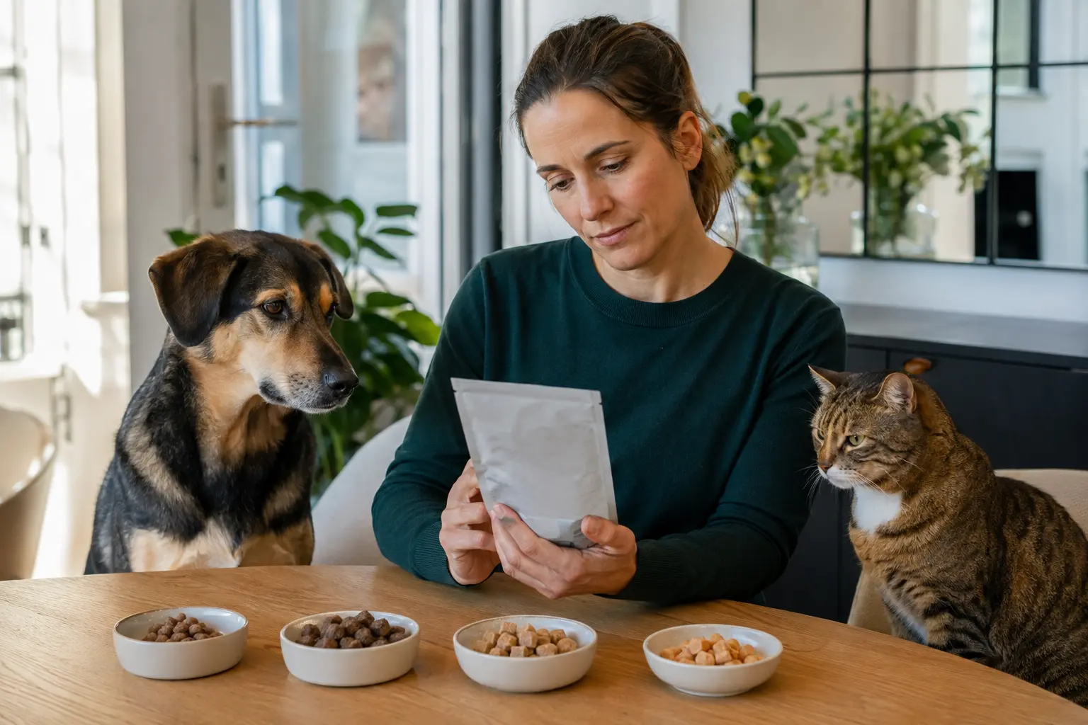 Utiliser une petite friandise pour l’éducation positive du chien.