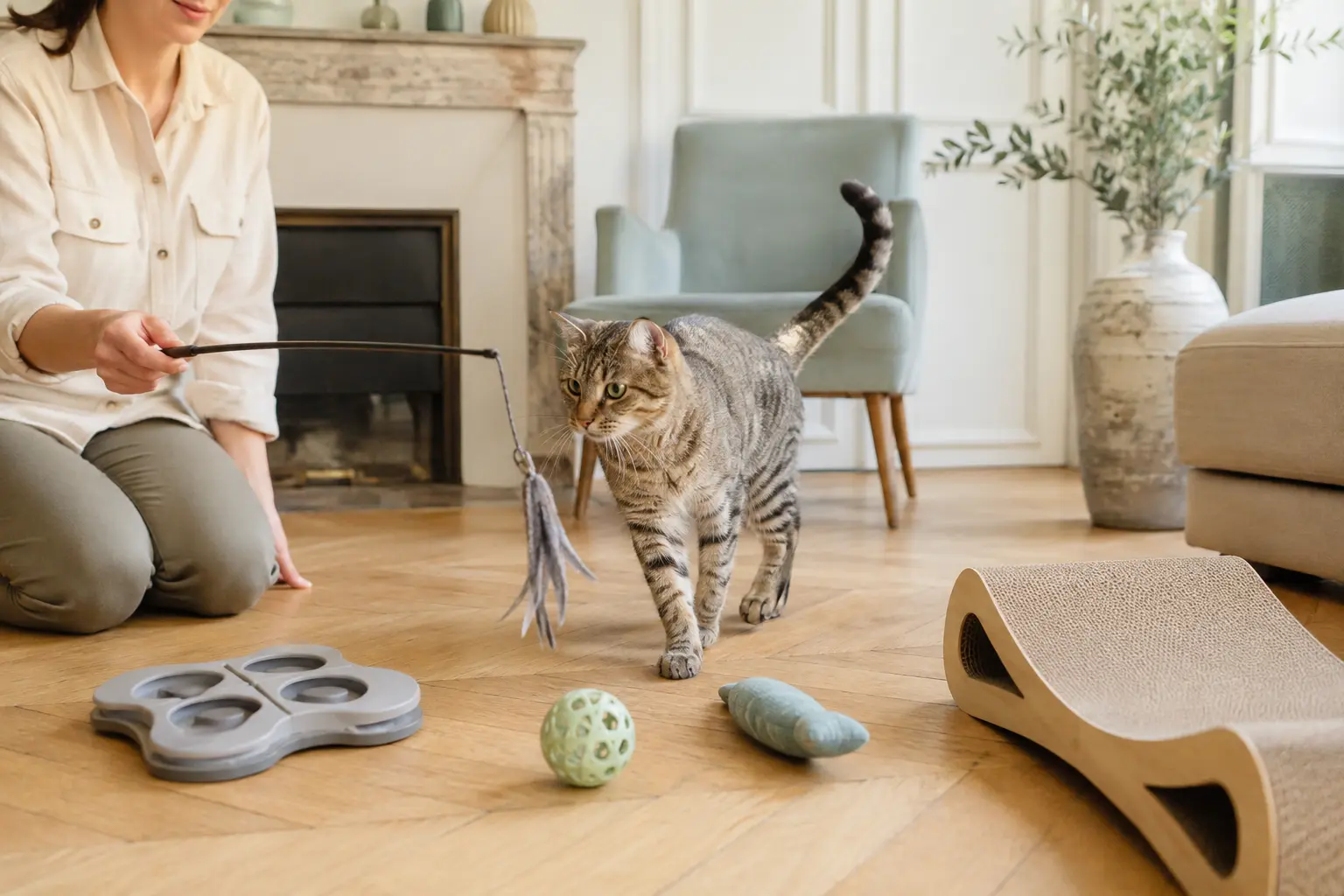 Choisir un jouet selon le style de jeu du chat.