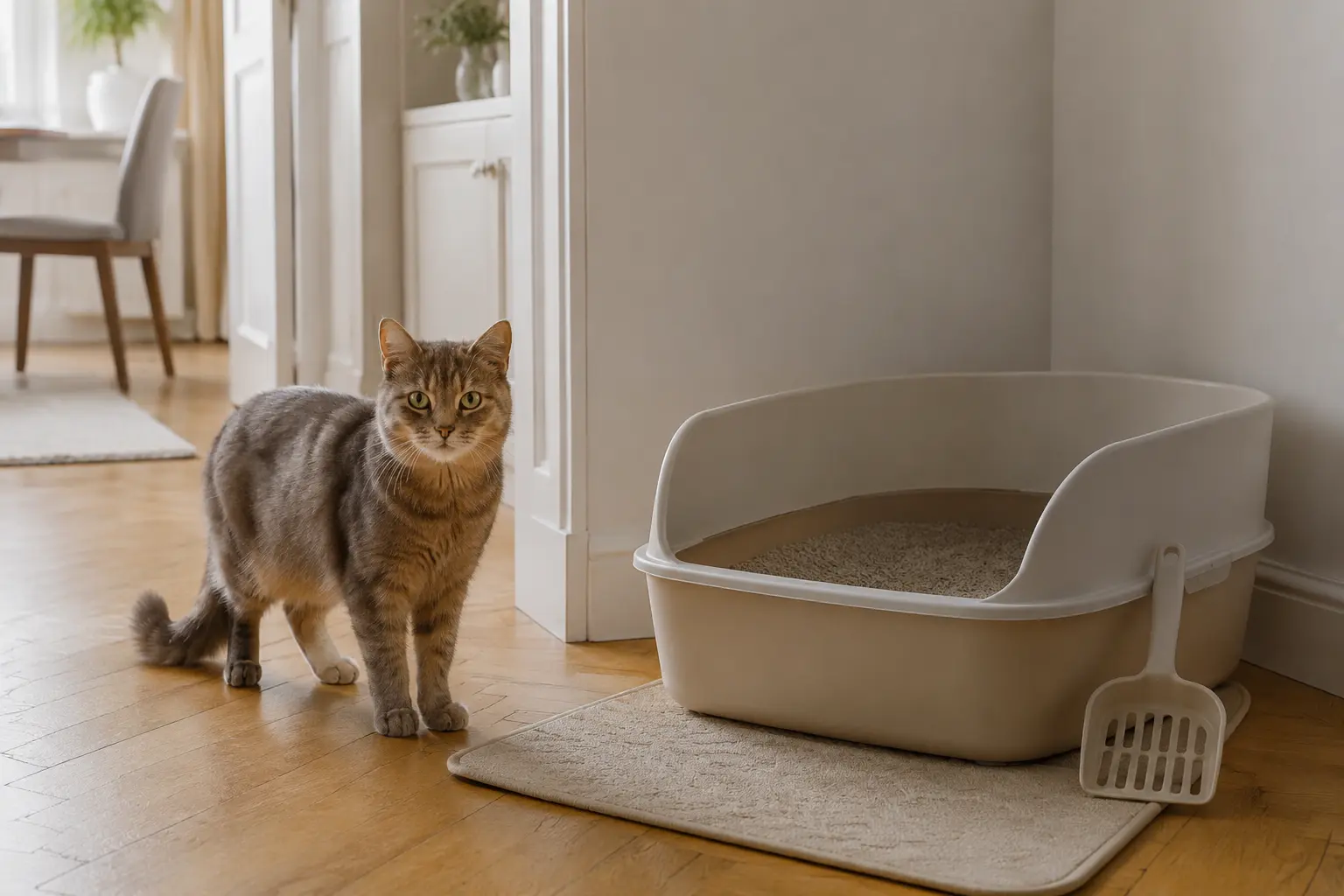 Placer la litière du chat dans un endroit calme et accessible.