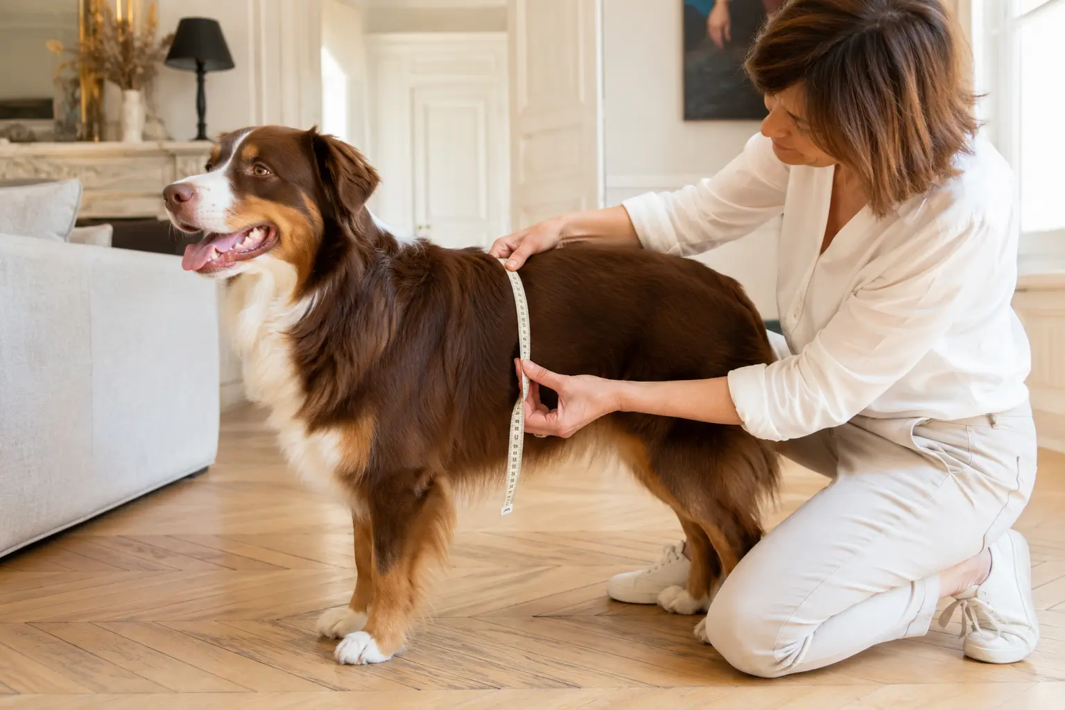 Ajuster un harnais pour le confort et la sécurité du chien.