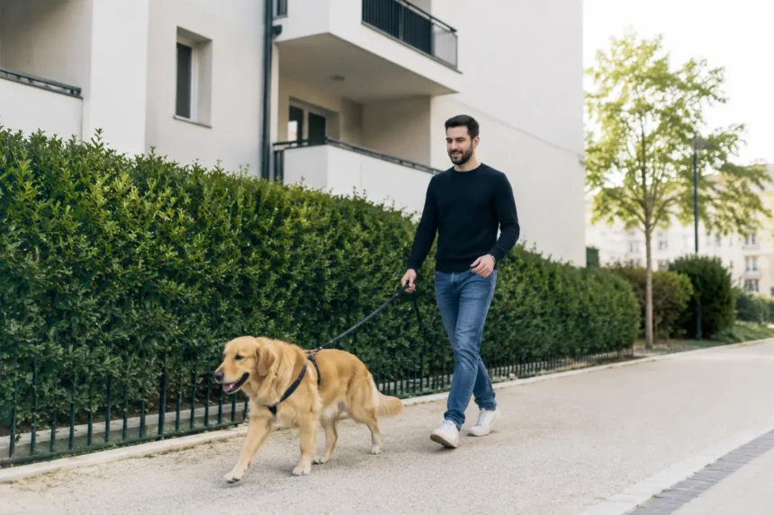 Promenade quotidienne d’un chien vivant en appartement