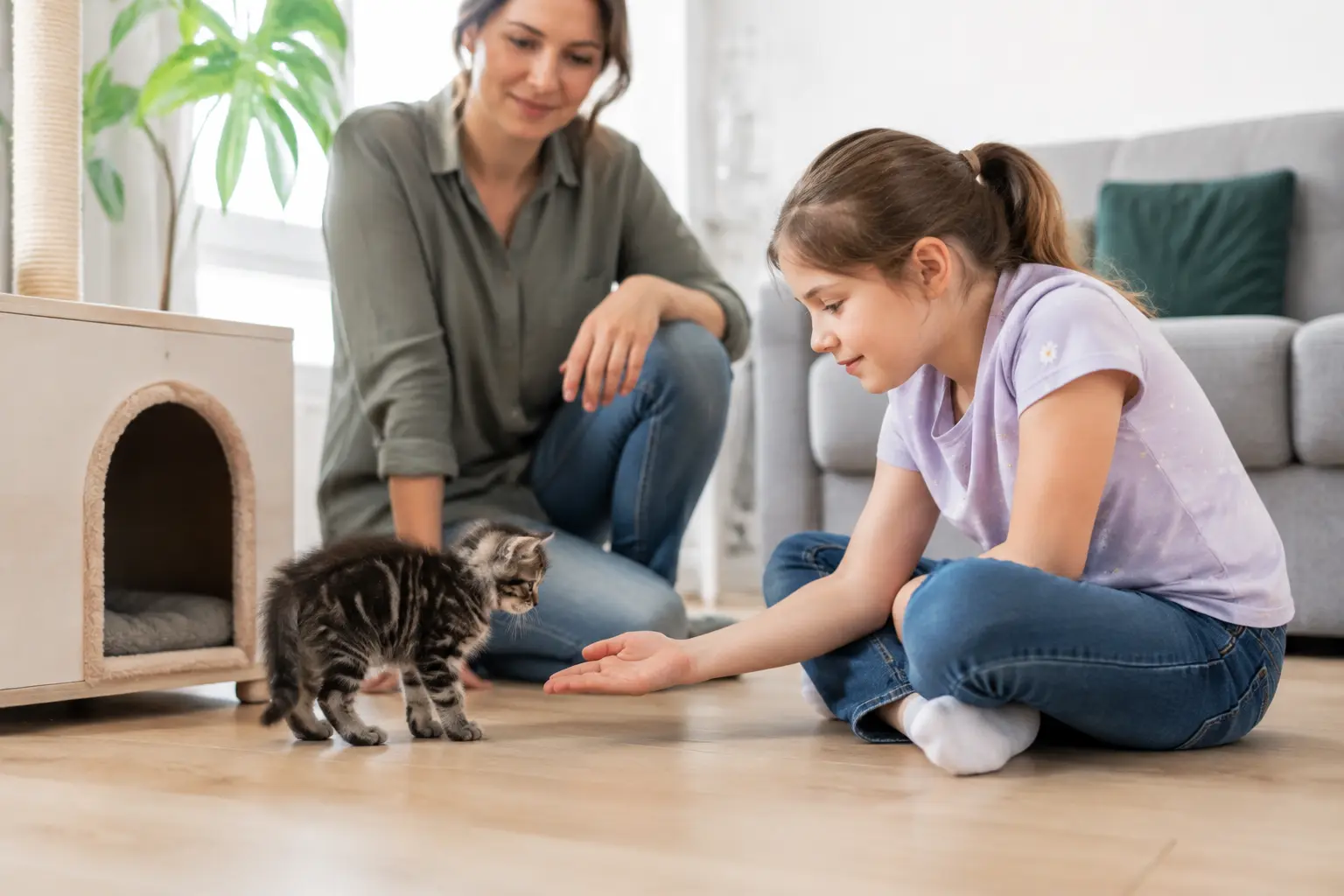 Socialisation progressive d’un chaton avec sa famille